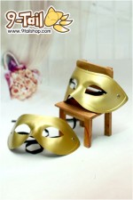หน้ากากครึ่งหน้าแบบพลาสติก สีทอง - เซต 4 ชิ้น